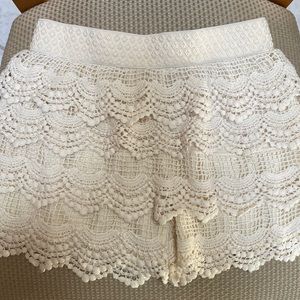 White lace shorts